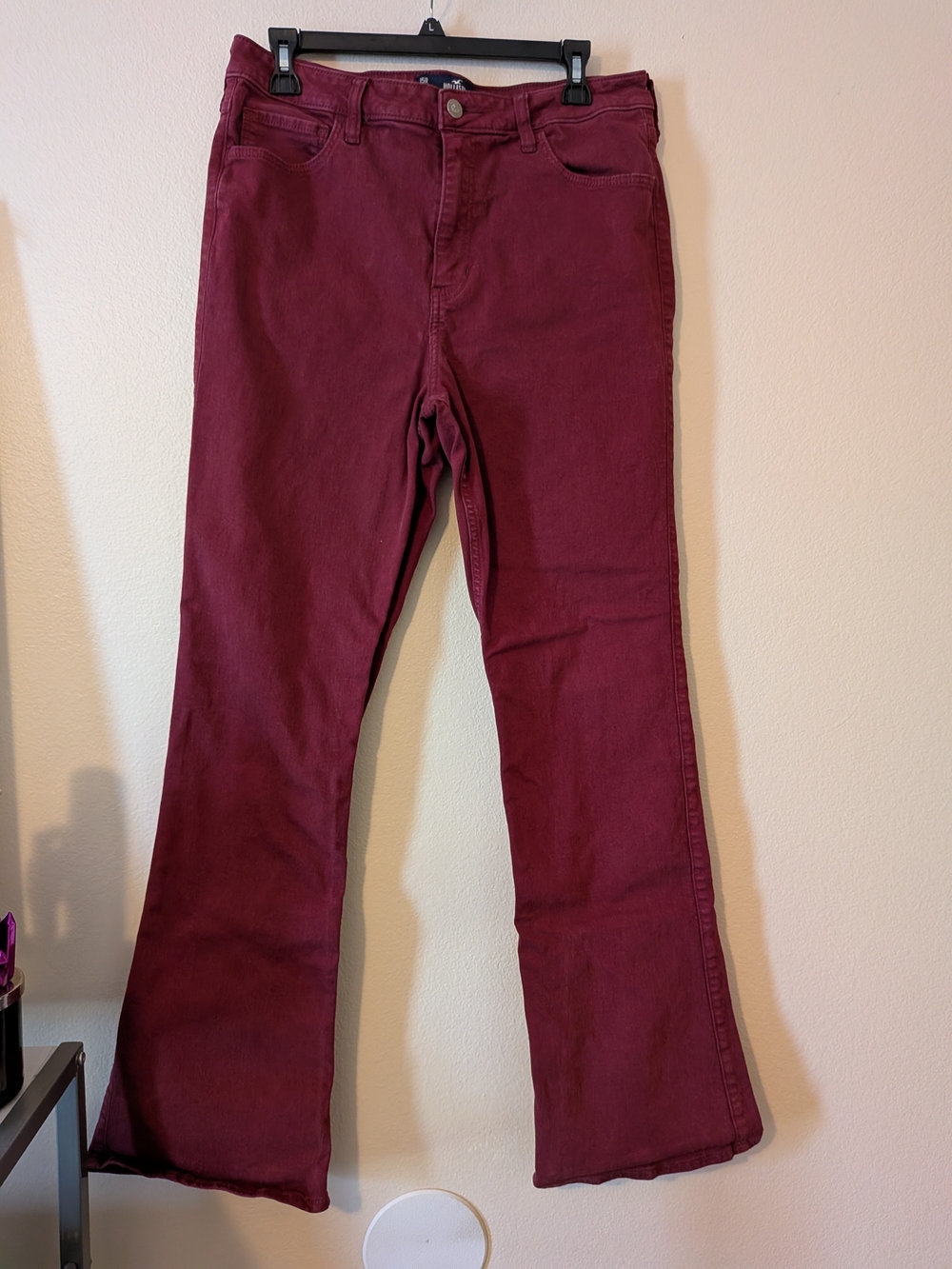 Hollister Ultra High-Rise Bootcut Jeans Maroon Burgundy Size 15R (W32 L32)
